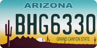 AZ license plate BHG6330