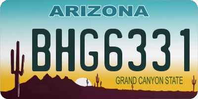 AZ license plate BHG6331
