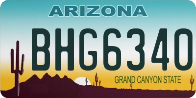 AZ license plate BHG6340
