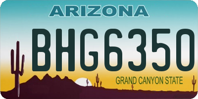 AZ license plate BHG6350