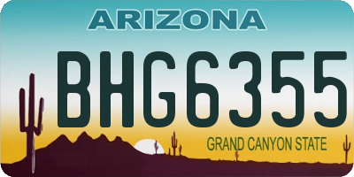 AZ license plate BHG6355