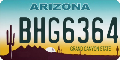 AZ license plate BHG6364