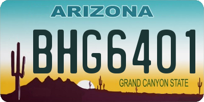 AZ license plate BHG6401