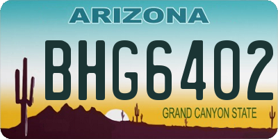 AZ license plate BHG6402