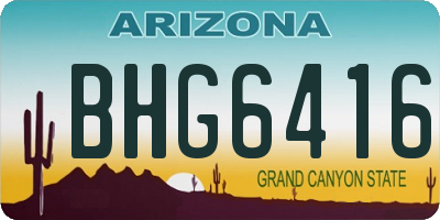 AZ license plate BHG6416