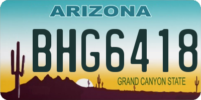 AZ license plate BHG6418