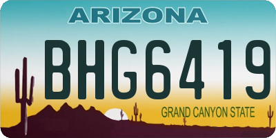 AZ license plate BHG6419