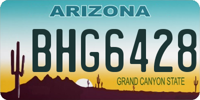 AZ license plate BHG6428