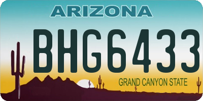 AZ license plate BHG6433