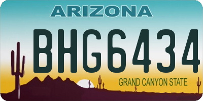 AZ license plate BHG6434