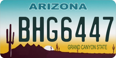 AZ license plate BHG6447