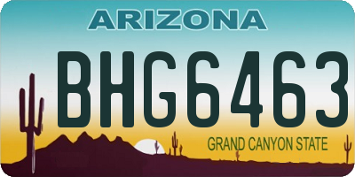 AZ license plate BHG6463