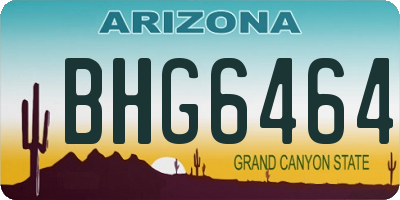 AZ license plate BHG6464