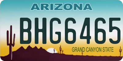AZ license plate BHG6465