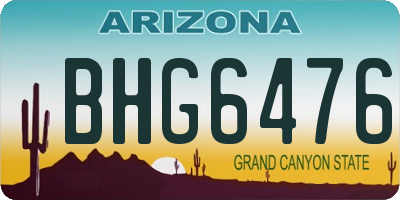 AZ license plate BHG6476