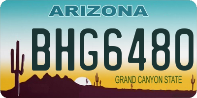 AZ license plate BHG6480