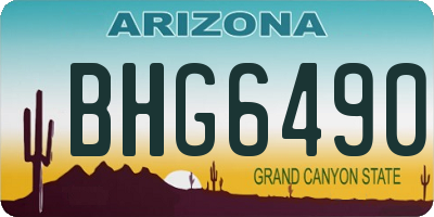 AZ license plate BHG6490
