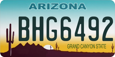 AZ license plate BHG6492