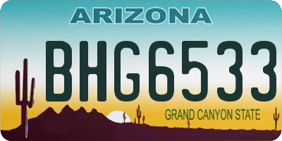 AZ license plate BHG6533