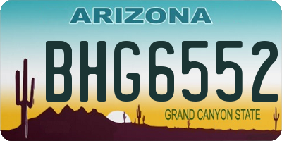 AZ license plate BHG6552