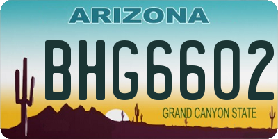 AZ license plate BHG6602