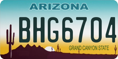 AZ license plate BHG6704