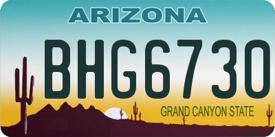 AZ license plate BHG6730