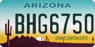 AZ license plate BHG6750