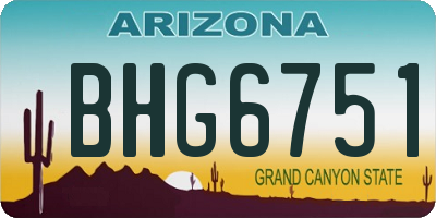 AZ license plate BHG6751