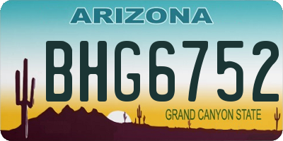 AZ license plate BHG6752