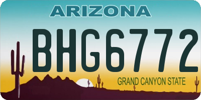 AZ license plate BHG6772
