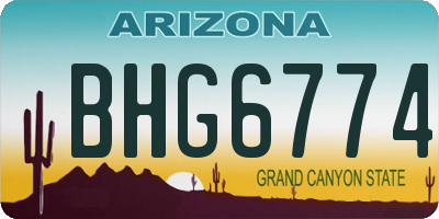 AZ license plate BHG6774
