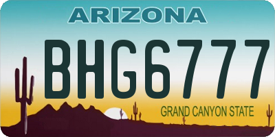 AZ license plate BHG6777