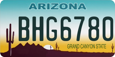 AZ license plate BHG6780