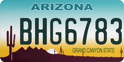 AZ license plate BHG6783