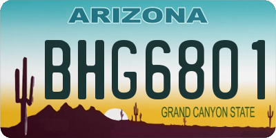 AZ license plate BHG6801