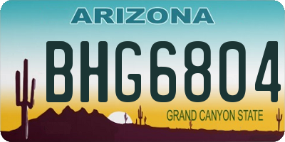 AZ license plate BHG6804