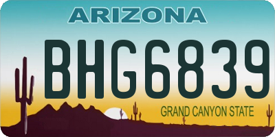 AZ license plate BHG6839
