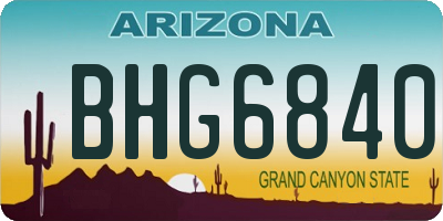 AZ license plate BHG6840