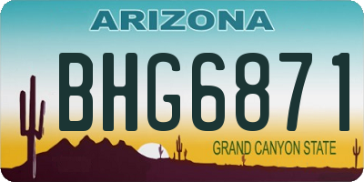 AZ license plate BHG6871