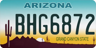 AZ license plate BHG6872