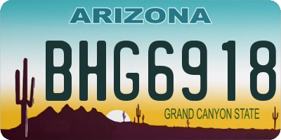 AZ license plate BHG6918
