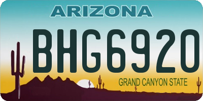 AZ license plate BHG6920