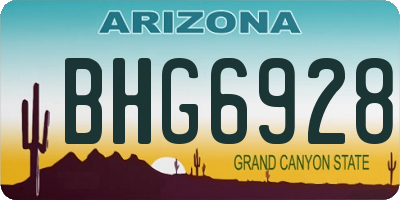 AZ license plate BHG6928