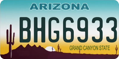 AZ license plate BHG6933