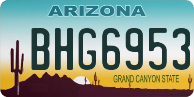 AZ license plate BHG6953