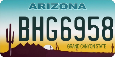 AZ license plate BHG6958