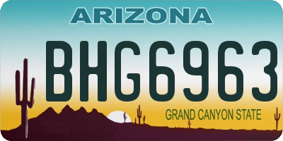 AZ license plate BHG6963