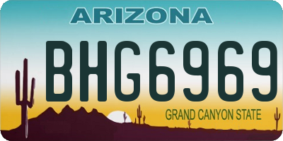 AZ license plate BHG6969