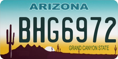 AZ license plate BHG6972